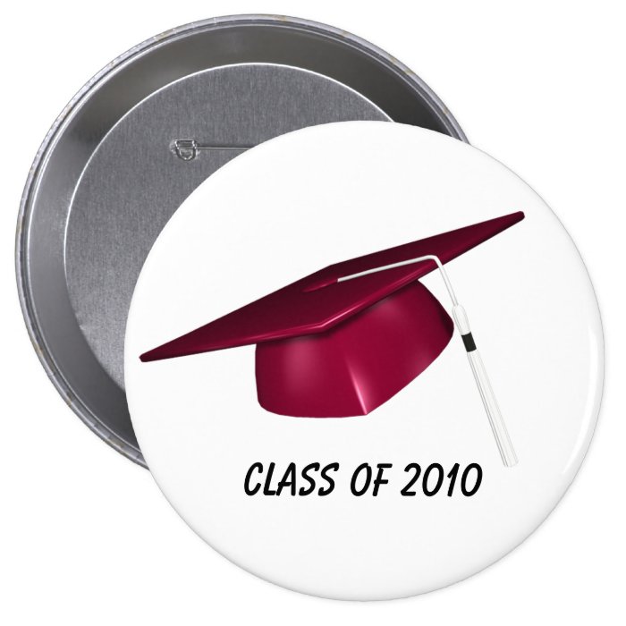 Krw Custom Text Red Graduation Cap Pinback Button Zazzle