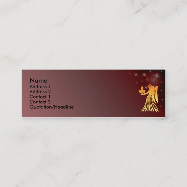 KRW Custom Virgo Zodiac Sign Profile Card (Front)