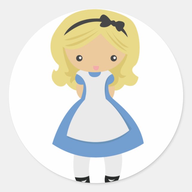 KRW Cute Alice in Wonderland Classic Round Sticker (Front)