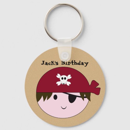 KRW Cute Custom Pirate Birthday Keychain