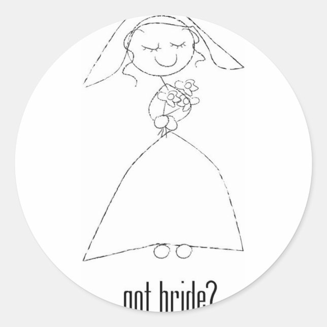 KRW Cute Got Bride? Wedding Sticker - Seal (Front)