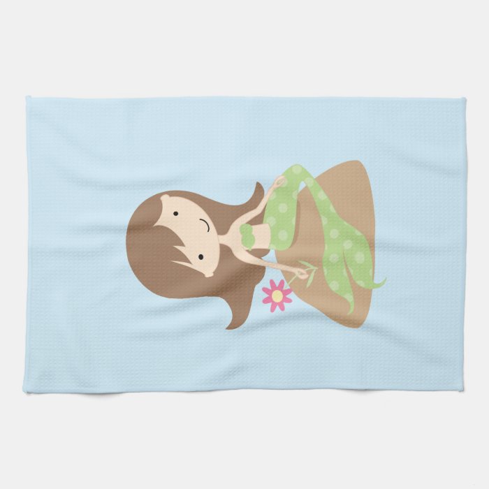 KRW Cute Green Mermaid Hand Towel