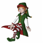 Krw Cute Little Elf Holiday Ornament at Zazzle