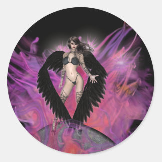 KRW Dark Angel Gothic Classic Round Sticker