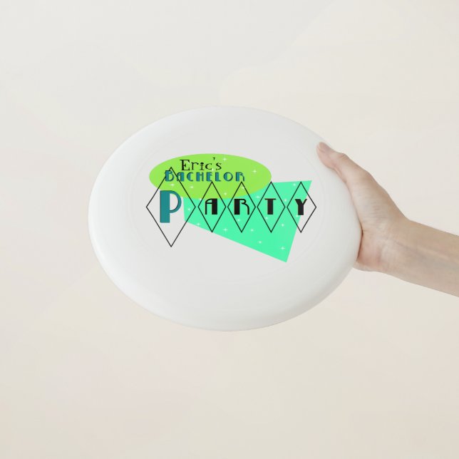 KRW Designs Retro Fun Bachelor Party Frisbee (In Hand)