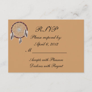 KRW Dreamcatcher Native American Wedding RSVP Card