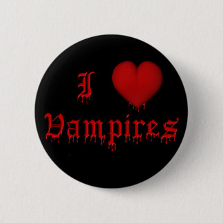 KRW Dripping Blood I Love Vampires Pinback Button