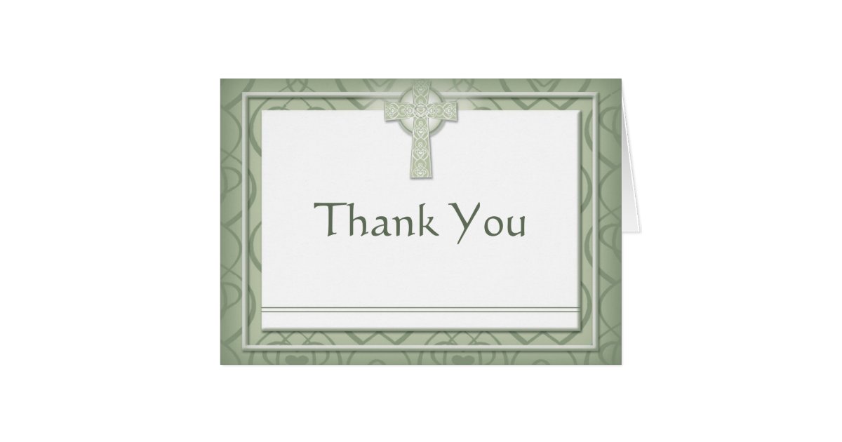 KRW Elegant Celtic Cross Irish Thank You Note Card Zazzle