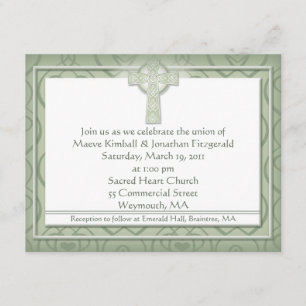 KRW Elegant Celtic Cross Irish Wedding Invitation