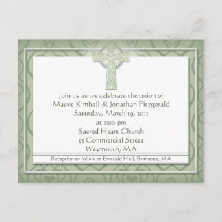 KRW Elegant Celtic Cross Irish Wedding Invitation