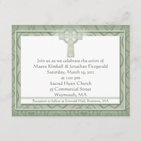 Krw Elegant Celtic Cross Irish Wedding Invitation