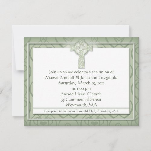 KRW Elegant Celtic Cross Irish Wedding Custom Announcement