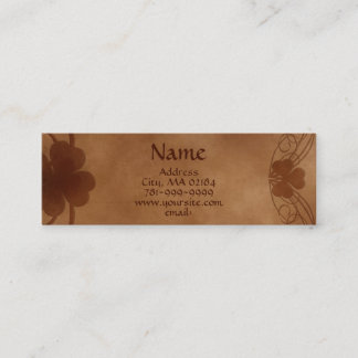 KRW Elegant Celtic Shamrock Parchment Custom Mini Business Card