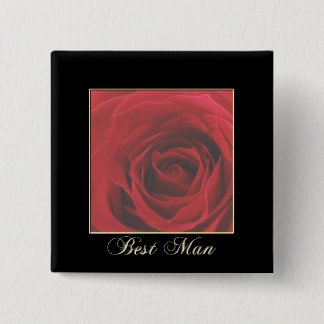 KRW Elegant Red Rose Best Man Pin