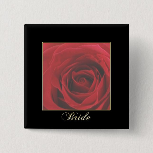 KRW Elegant Red Rose Bride Pin (Front)