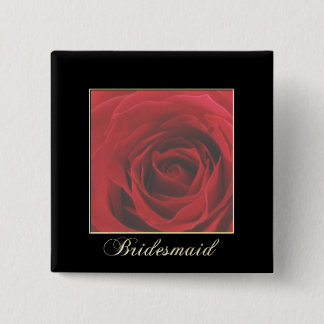 KRW Elegant Red Rose Bridesmaid Pin