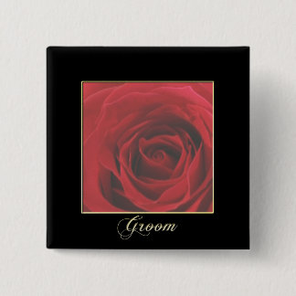 KRW Elegant Red Rose Groom Pin