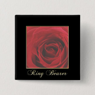 KRW Elegant Red Rose Ring Bearer Pin
