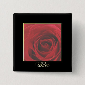 KRW Elegant Red Rose Usher Pin