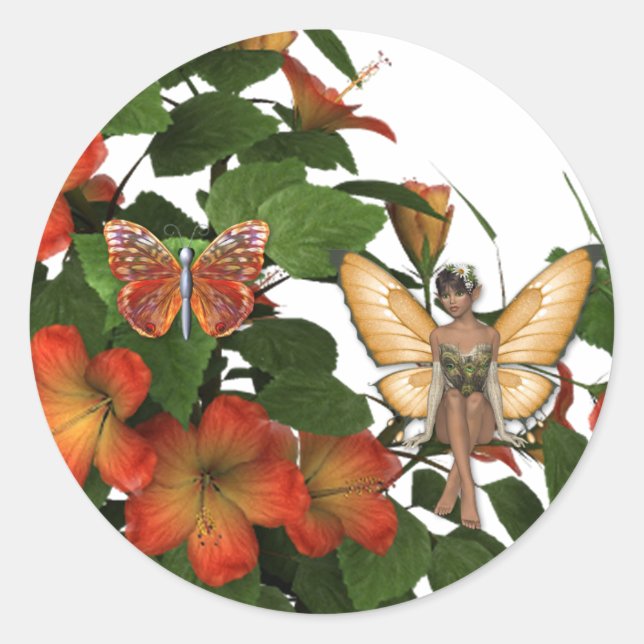 KRW Faeries on the Vine Classic Round Sticker (Front)