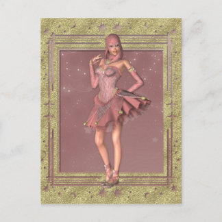 KRW Fantasy Jester in Pink and Gold Postcard