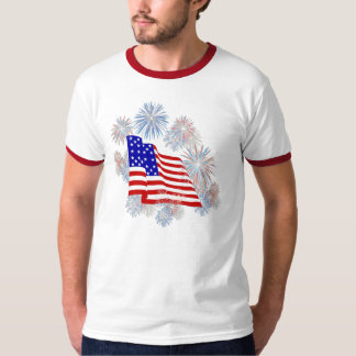 KRW Fireworks Flag Patriotic T-Shirt