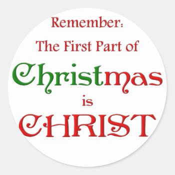 Krw First Part Of Christmas Classic Round Sticker by KRWHolidays at Zazzle