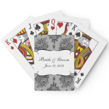 KRW French Black Lace Custom Wedding Favor Cards