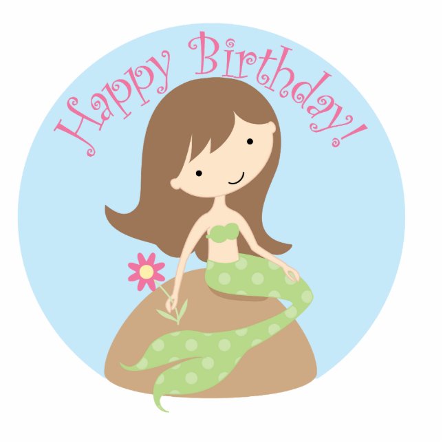 KRW Fun Little Mermaid Birthday Centerpiece Decor Statuette (Front)