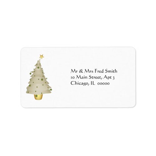 KRW Fun Little Xmas Tree Holiday Address Label