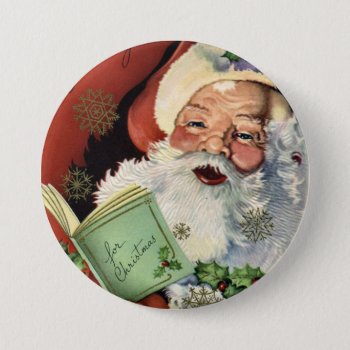Krw Fun Vintage Santa Claus Button by KRWHolidays at Zazzle