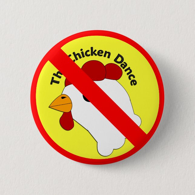 KRW Funny No Chicken Dance Wedding Button (Front)