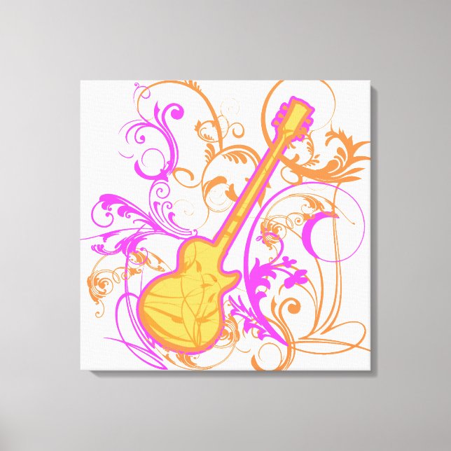 KRW Girls Rock Guitar Grunge Canvas Print (Front)