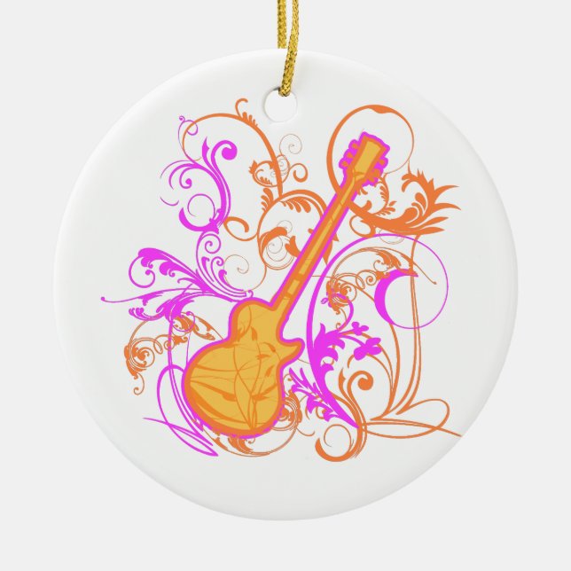 KRW Girls Rock Guitar Grunge Ornament (Front)