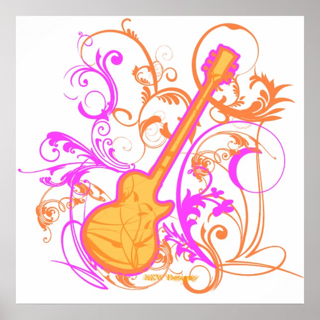 KRW Girl's Rock Guitar Grunge Poster (Front)