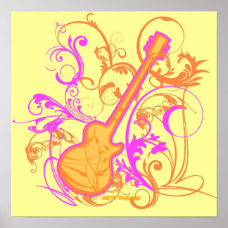 KRW Girl's Rock Guitar Grunge Poster