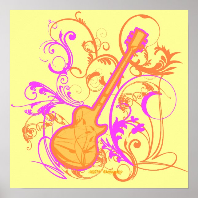 KRW Girl's Rock Guitar Grunge Poster (Front)