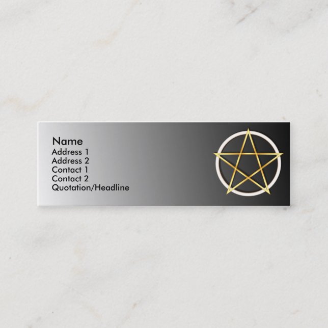 KRW Gold Wiccan Pentagram Custom Profile Card (Front)