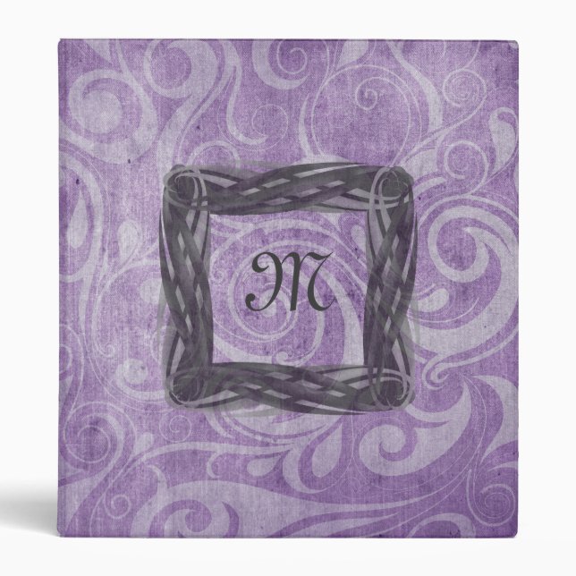 KRW Gothic Swirls Monogram Purple Binder/Album * Binder (Front)