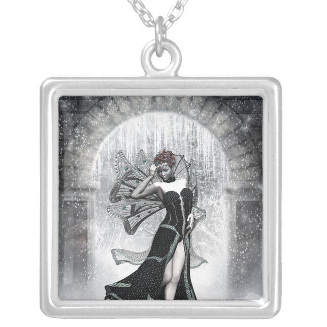 KRW Gothic Winter Fairy Fantasy Silver Necklace (Front)