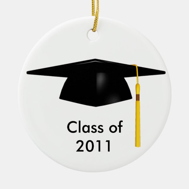 KRW Graduation Cap Custom Date Ornament (Front)