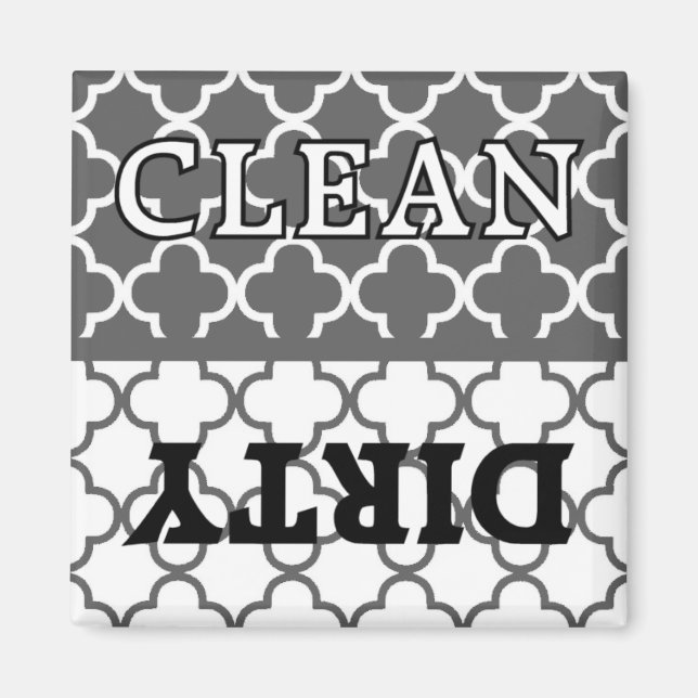 KRW Gray Kitchen Clean and Dirty Dishwasher Magnet (Front)
