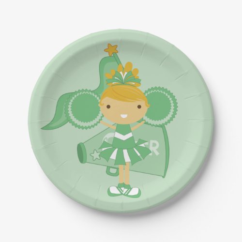 KRW Green Cheerleader Party Paper Plates