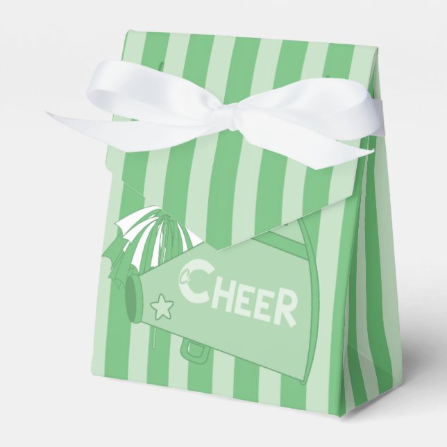 KRW Green Cheerleader Party Tent Favor Bag Boxes (Front Side)