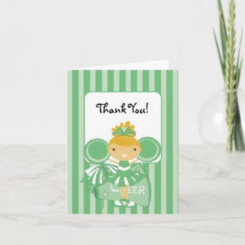 Krw Green Cheerleader Thank You Note by KRWDesigns at Zazzle