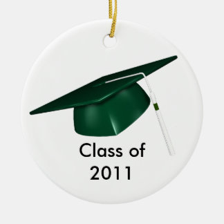 KRW Green Graduation Cap Custom Date Ornament