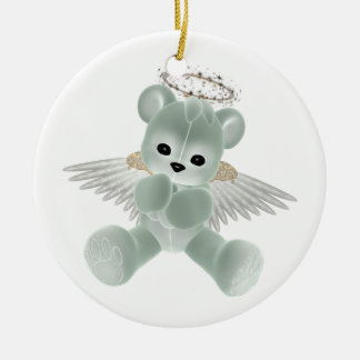 KRW Green Guardian Angel Bear Ornament