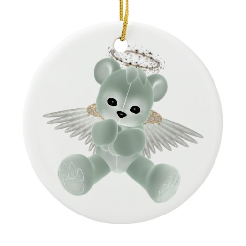 KRW Green Guardian Angel Bear Ornament