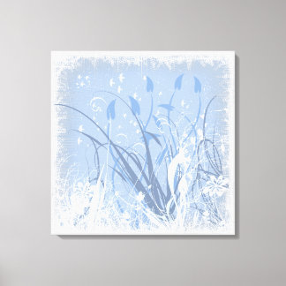 KRW Grunge in Blue 2 Wrapped Canvas Print