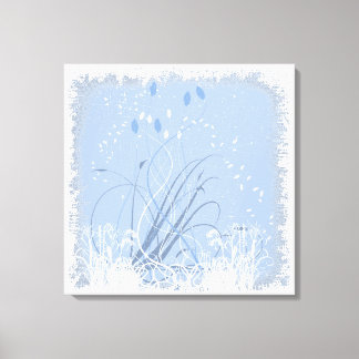 KRW Grunge in Blue Wrapped Canvas